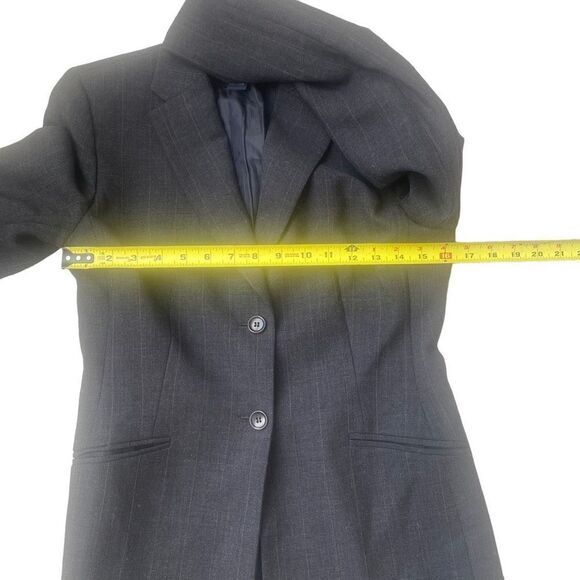 Ann Taylor Plaid 2 Button Slit Pocket Gray Blazer Jacket Size 4 Wool Blend, S23 - Picture 4 of 9